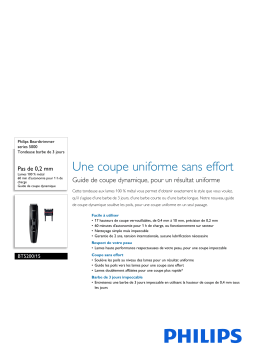 Philips BT5200/15 Beardtrimmer series 5000 Tondeuse barbe de 3 jours Manuel utilisateur