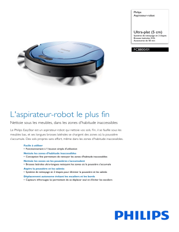 Philips FC8800/01 Aspirateur-robot Manuel utilisateur | Fixfr