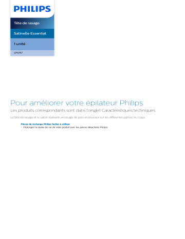Philips CP0757/01 Satinelle Essential Tête de rasage Manuel utilisateur | Fixfr