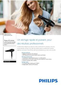 Philips BHD272/00 DryCare Sèche-cheveux Pro Manuel utilisateur