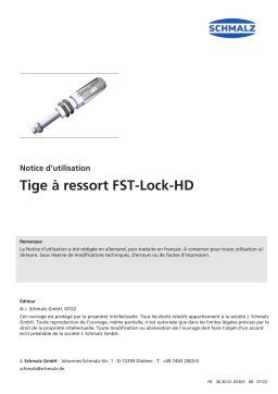 Schmalz  FST-LOCK-HD G3/8-AG 50 NC AB Lockable spring plunger clamping and height compensation, Heavy-Duty  Mode d'emploi