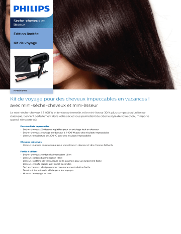 Philips HP8644/40 Sèche-cheveux et lisseur Manuel utilisateur | Fixfr