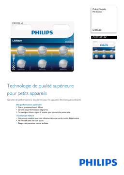Philips CR2032T1BK/00 Minicells Pile bouton Manuel utilisateur