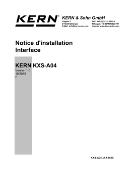KERN KXS-A04 Installation manuel