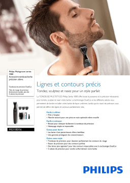 Philips MG1100/16 Multigroom series 1000 Accessoire tondeuse barbe précision ultime Manuel utilisateur