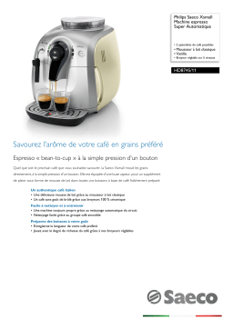 Saeco HD8745/11 Saeco Xsmall Machine espresso Super Automatique Manuel utilisateur