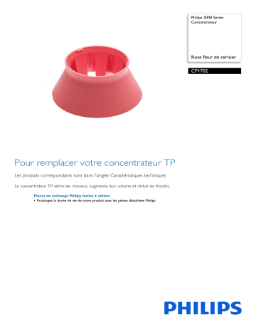 Philips CP1702/01 3000 Series Concentrateur Manuel utilisateur | Fixfr