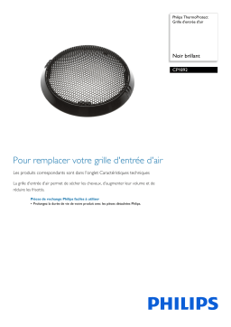 Philips CP1892/01 ThermoProtect Grille d'entrée d'air Manuel utilisateur