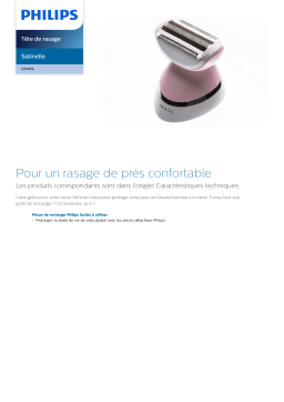 Philips CP1419/01 Satinelle Tête de rasage Manuel utilisateur