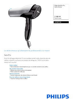 Philips HP4897/00 SalonDry Pro Sèche-cheveux Manuel utilisateur