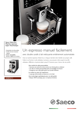 Saeco HD8953/11 Saeco Xelsis Evo Machine espresso Super Automatique Manuel utilisateur