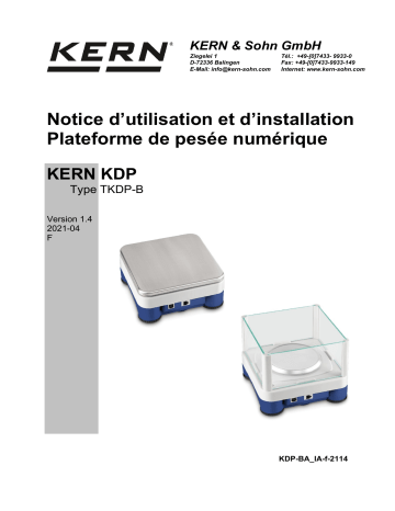 KERN TKDP 10K-3-B Installation manuel | Fixfr