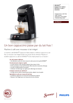 SENSEO® HD7853/61 SENSEO® Cappuccino Select Machine à café à dosettes Manuel utilisateur