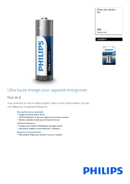 Philips LR6E8W/10 Ultra Alkaline Pile Manuel utilisateur