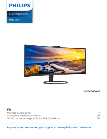 34E1C5600HE/01 | Philips 34E1C5600HE/00 Monitor Moniteur LCD avec webcam Windows Hello Manuel utilisateur | Fixfr