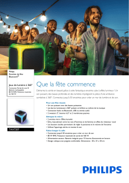 Philips TAX7207/10 Enceinte de fête Bluetooth® Manuel utilisateur