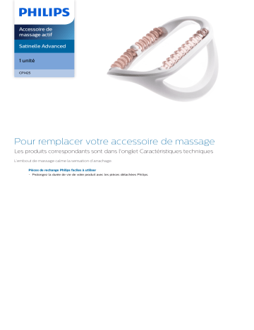 Philips CP1425/01 Satinelle Advanced Accessoire de massage actif Manuel utilisateur | Fixfr