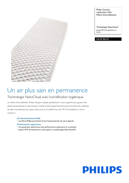 Philips HU4136/10 Genuine replacement filter Mèche d'humidification Manuel utilisateur