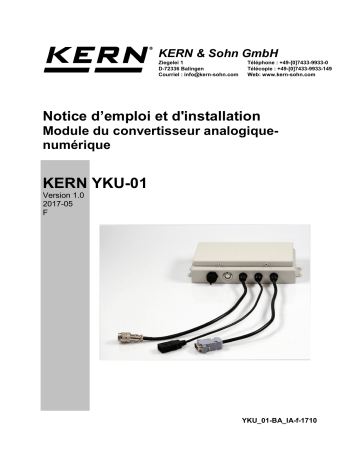 KERN YKU-01 Installation manuel | Fixfr