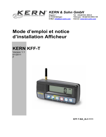 KERN KFF-T Installation manuel | Fixfr
