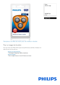 Philips HQ177/40 têtes de rasage Manuel utilisateur