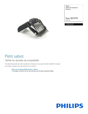 Philips CP9253/01 Sabot de tondeuse à cheveux Manuel utilisateur | Fixfr