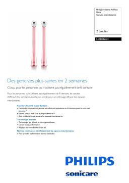 Sonicare HX8032/33 Sonicare AirFloss Ultra Canules interdentaires Manuel utilisateur