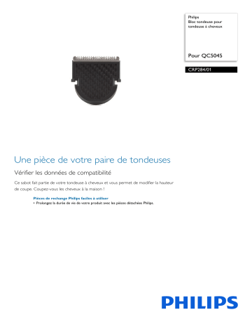 Philips CRP284/01 Bloc tondeuse pour tondeuse à cheveux Manuel utilisateur | Fixfr