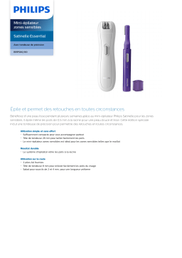 Philips BRP500/00 Satinelle Essential Mini-épilateur zones sensibles Manuel utilisateur