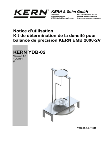 KERN YDB-02 Mode d'emploi | Fixfr