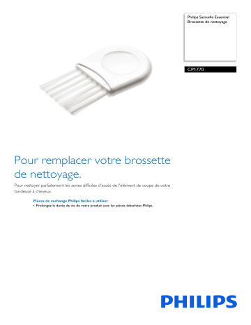 Philips CP1770/01 Satinelle Essential Brossette de nettoyage Manuel utilisateur | Fixfr