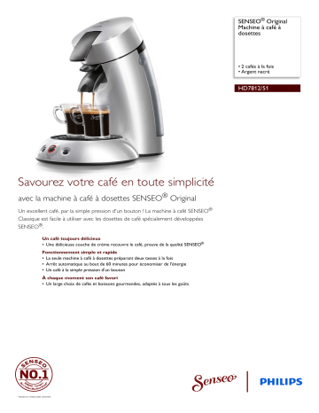 SENSEO® HD7812/51 SENSEO® Original Machine à café à dosettes Manuel utilisateur | Fixfr