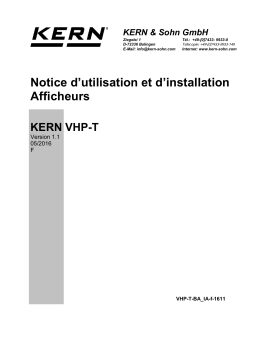 KERN VHP 15T-2 Installation manuel