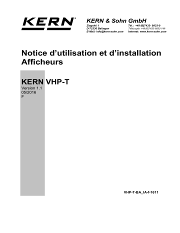 KERN VHP 15T-2 Installation manuel | Fixfr