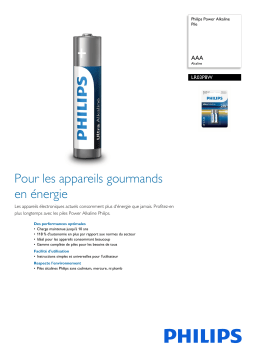 Philips LR03P8W/10 Power Alkaline Pile Manuel utilisateur