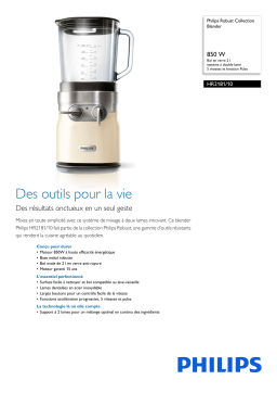 Philips HR2181/10 Robust Collection Blender Manuel utilisateur