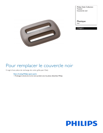 Philips CP6811/01 Daily Collection Toaster Couvercle noir Manuel utilisateur | Fixfr