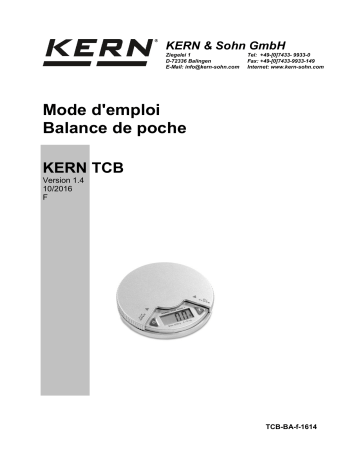 KERN TCB 200-1 Mode d'emploi | Fixfr