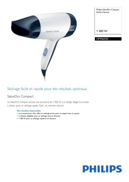 Philips HP4960/00 SalonDry Compact Sèche-cheveux Manuel utilisateur