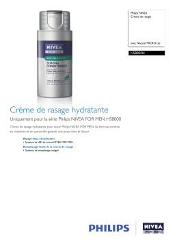 NIVEA HS800/04 NIVEA Crème de rasage Manuel utilisateur