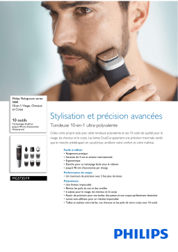 Philips MG5735/19 Multigroom series 5000 10-en-1 Visage, Cheveux et Corps Manuel utilisateur