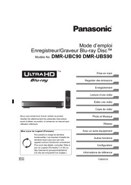 Panasonic DMR-UBC90EGK Enregistreur Blu-ray UHD Manuel utilisateur