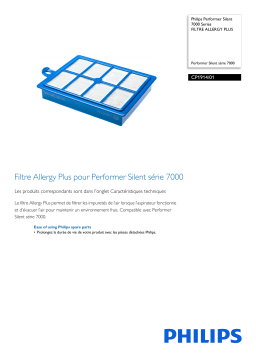 Philips CP1914/01 Performer Silent 7000 Series FILTRE ALLERGY PLUS Manuel utilisateur