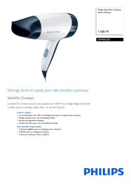 Philips HP4961/00 SalonDry Compact Sèche-cheveux Manuel utilisateur