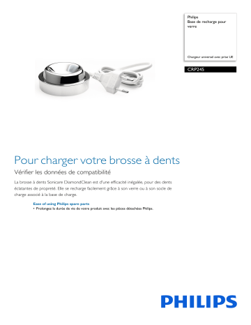 Philips CRP245/01 Base de recharge pour verre Manuel utilisateur | Fixfr