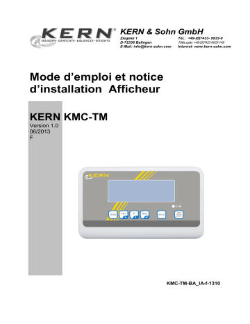 KERN KMC-TM Installation manuel | Fixfr