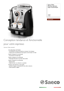 Saeco RI9754/01 Saeco Odea Machine espresso Super Automatique Manuel utilisateur