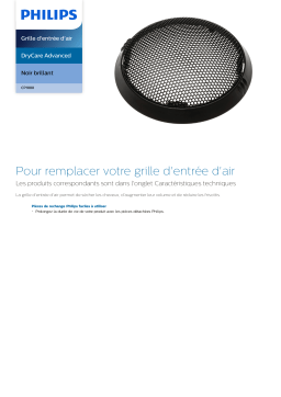 Philips CP1880/02 DryCare Advanced Grille d'entrée d'air Manuel utilisateur