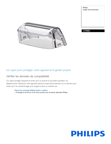 Philips CP0885/01 Capot de protection Manuel utilisateur | Fixfr