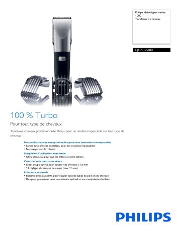 Philips QC5055/00 Hairclipper series 1000 Tondeuse à cheveux Manuel utilisateur | Fixfr